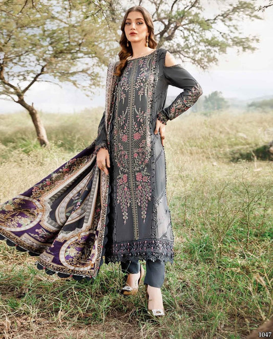 Luxury Embroidered 3-Piece STUFF: Best Export Quality Airjet Lawn (90/70)