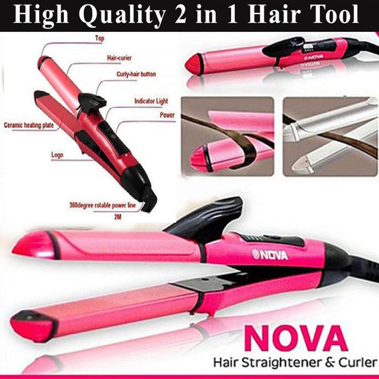 2 In 1 Hair Curler & Straightener