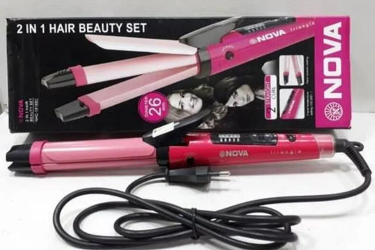 2 In 1 Hair Curler & Straightener