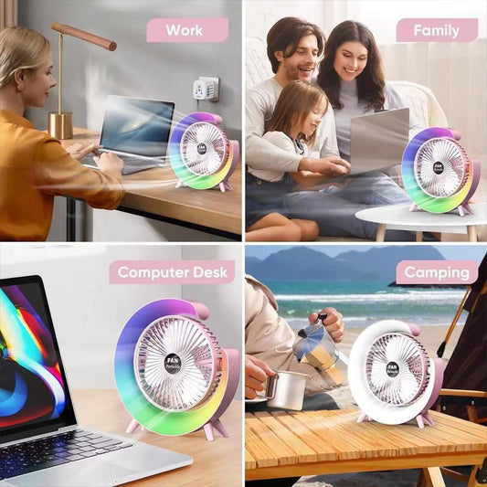 Multi-Functional LED Desktop Fan