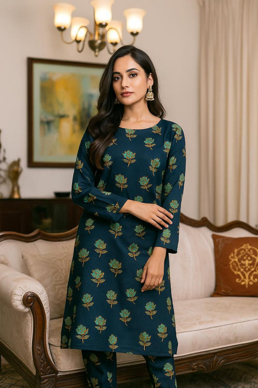 Sapphire Slub Linen All Over Digital Printed 2Pc Winter Collection